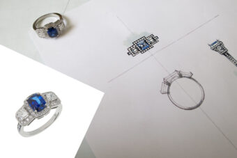 Bespoke 3 stone engagement ring by Tessa Packard London Contemporary Fine Jewellery