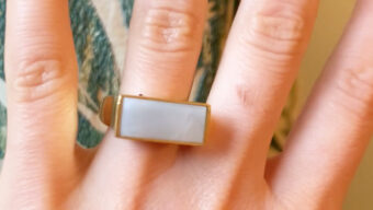 gold chunky modern cocktail ring