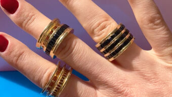black sapphire statement cocktail rings