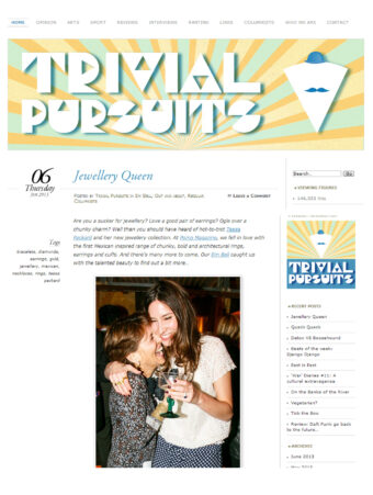 Tessa Packard Jewellery Launch featured on Trivial Pursuits