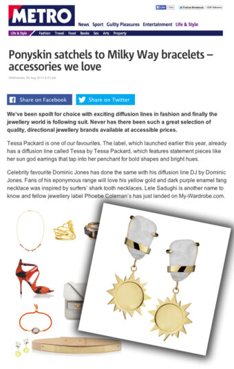 Tessa Packard London Earrings featured in Metro