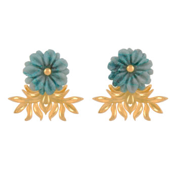 amazonite flower earrings