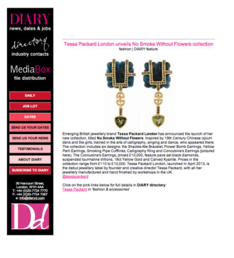 Daily Diary announces launch of new Tessa Packard London Jewellery Collection