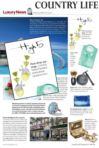 Country Life Luxury News featuring Tessa Packard London Contemporary Fine Jewellery Pear Drop Earrings