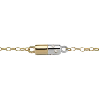 gold and silver diet pill bracelet with diamonds by Tessa Packard London contemporary Fine Jewellery
