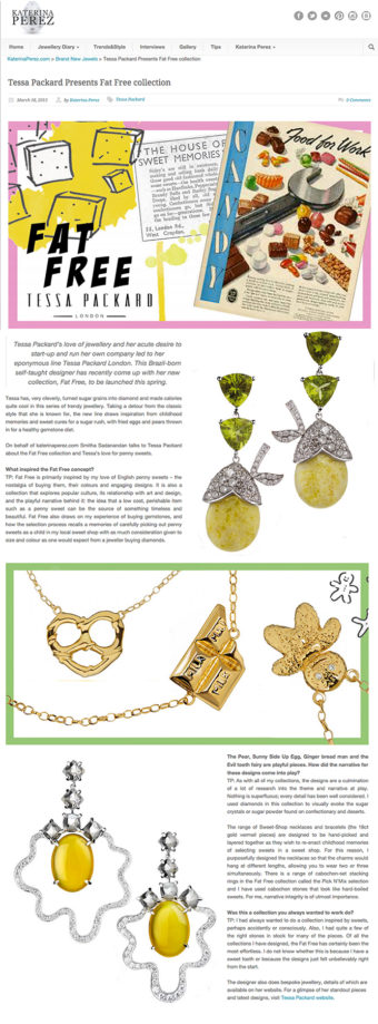 Katerina Perez feature on Tessa Packard Fat Free Jewellery Collection // Pear Drop Earrings // Pretzel Necklace // Chocolate Bar Bracelet // Mr Gingerbread Man Necklace
