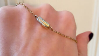 gold and diamond pill bracelet