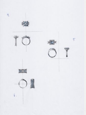 Sapphire and diamond sketches by Tessa Packard London