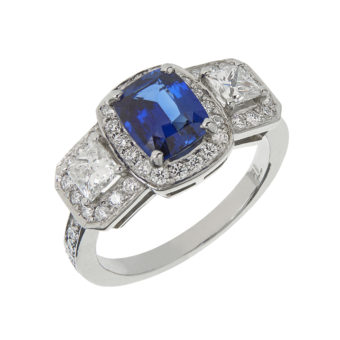 Sapphire and diamond engagement ring // Commission Tessa Packard London