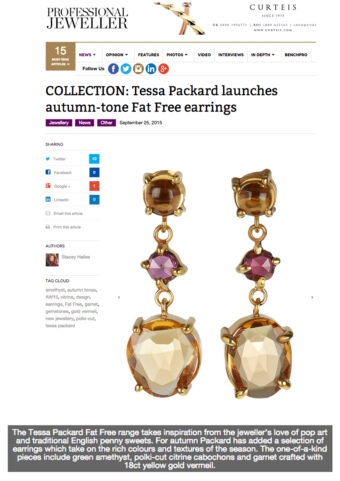 Tessa Packard London Jewellery new collection launch announced in Professional Jeweller