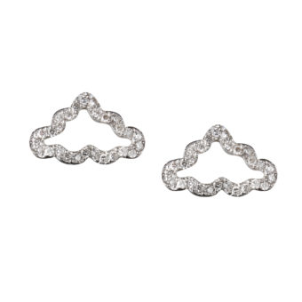 diamond sterling silver cloud earrings