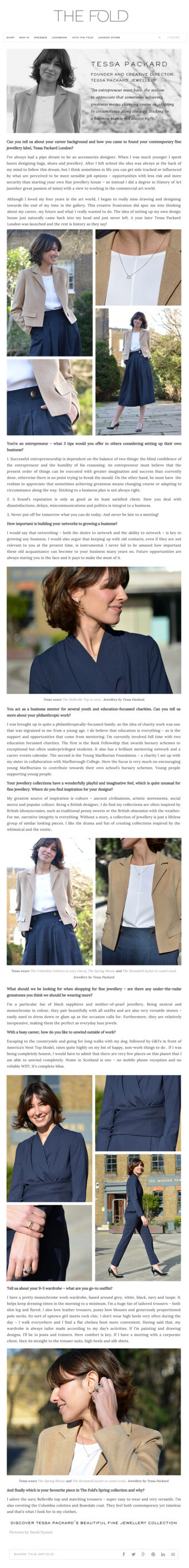 The fold London interview with Tessa Packard of Tessa Packard London Contemporary Fine Jewellery