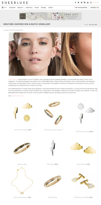 Sheerluxe features Tessa Packard London Jewellery