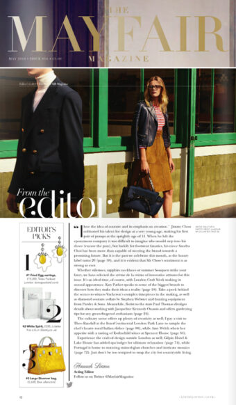 Mayfair Magazine featuring Tessa Packard London Fried Egg Earrings