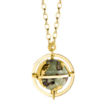 gemstone globe with gold world pendant necklace