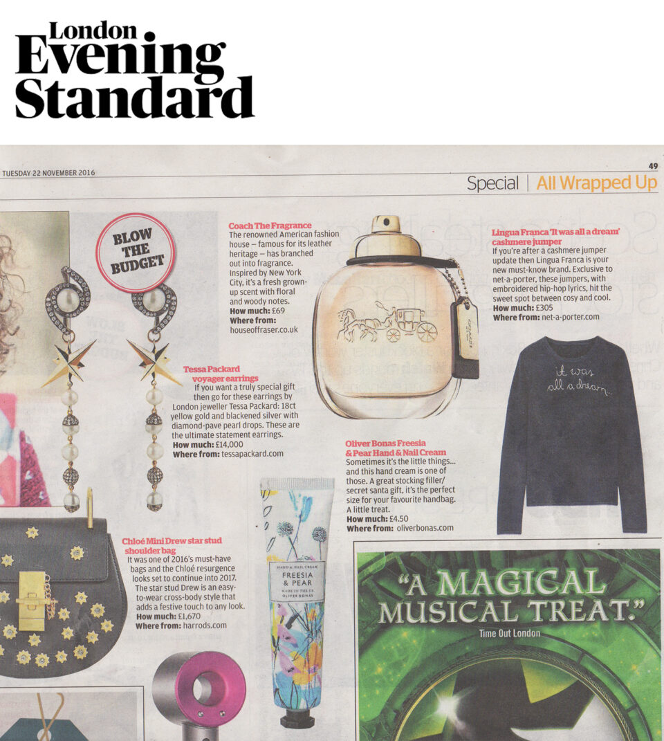 London Evening Standard featuring Tessa Packard London Contemporary Fine Jewellery Voyager pearl, diamond and gold star earrings