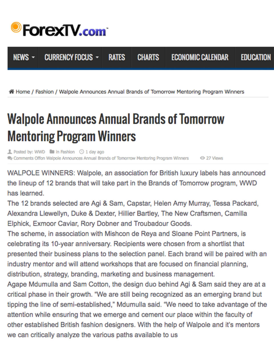 Forex TV announces Tessa Packard London Contemporary fine Jewellery named Walpole's Brands of Tomorrow