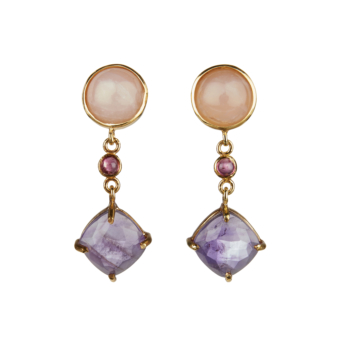 bespoke rose quartz earrings