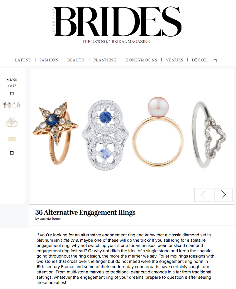 Brides Magazine featuring Tessa Packard London Contemporary Fine Jewellery pave diamond thundercloud ring