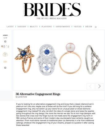 Brides Magazine featuring Tessa Packard London Contemporary Fine Jewellery pave diamond thundercloud ring