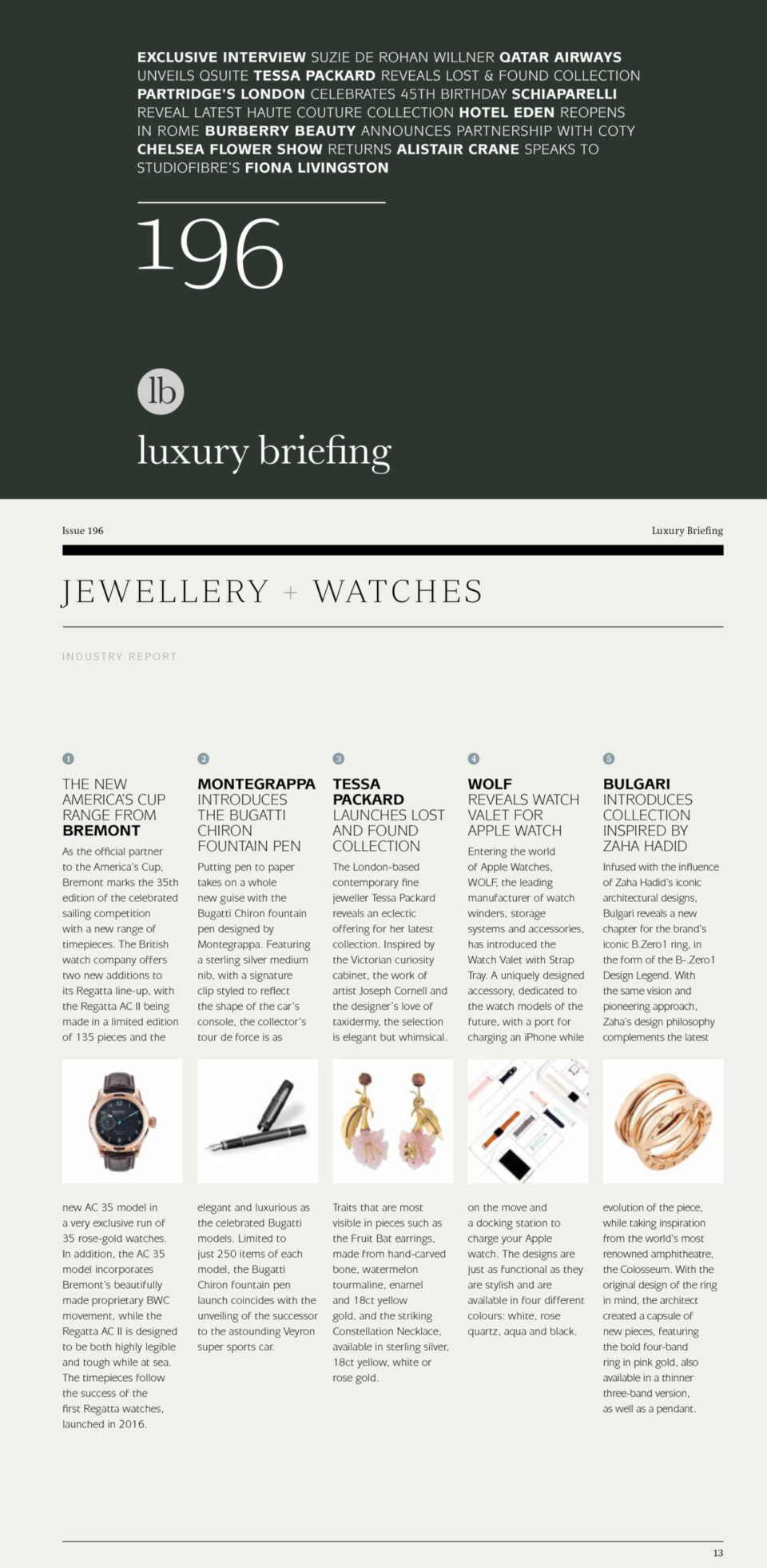 luxury briefing Magazine introduces Tessa Packard London Contemporary Fine Jewellery new Jewellery Collection