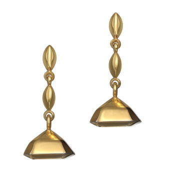 gold vermeil drop geometric earrings