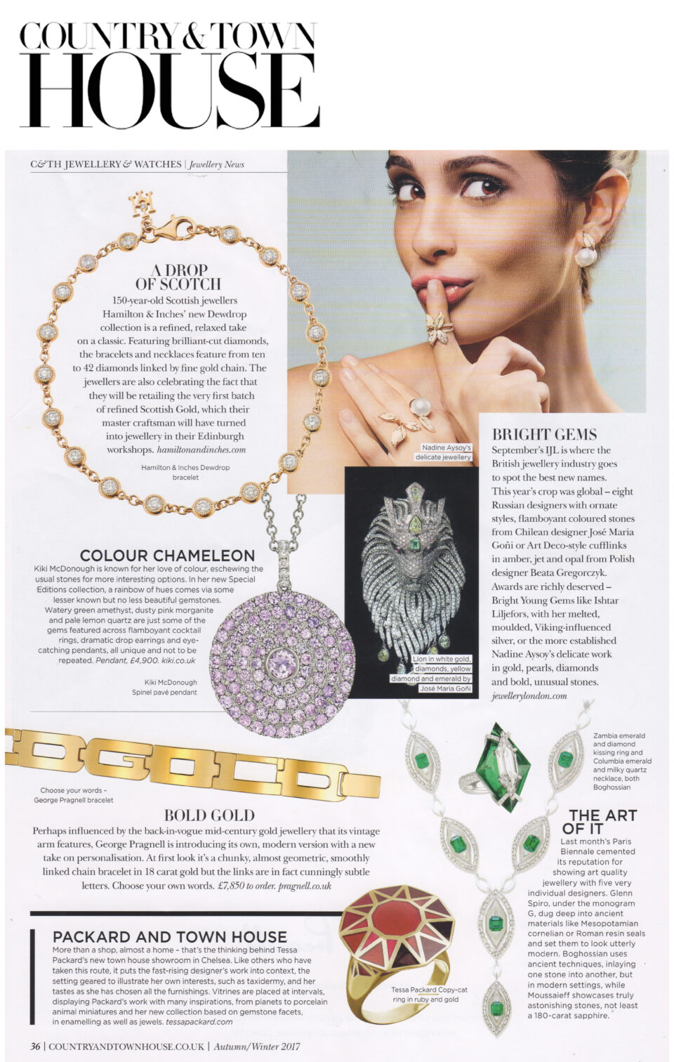 Tessa Packard London Contemporary Fine Jewellery Ruby and gold Copy Cat Ring featured in Country and Town House Magazine