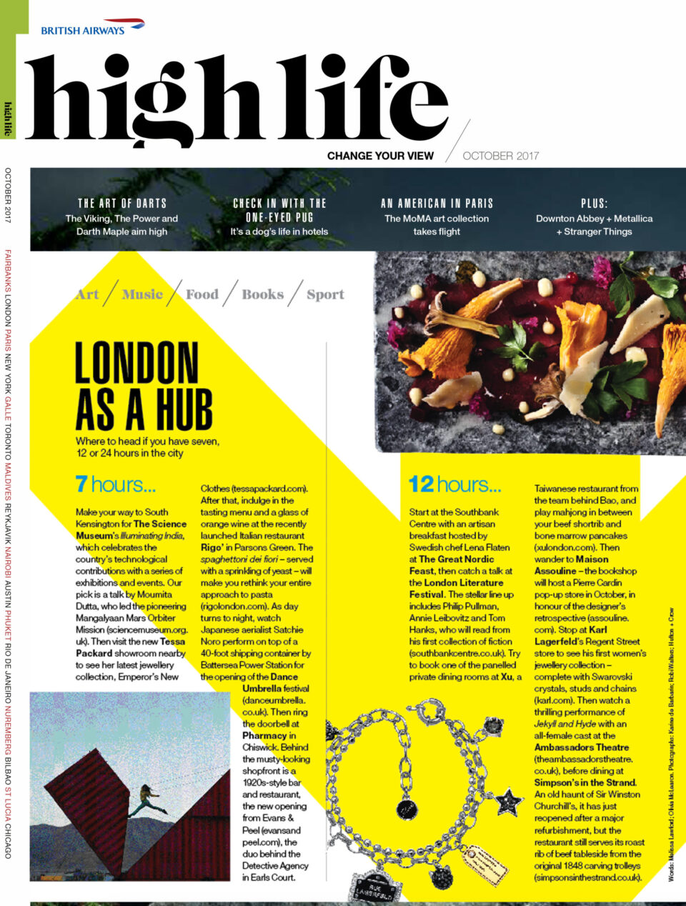 British Airways Highlife Magazine featuring Tessa Packard London Contemporary Fine Jewellery Showroom