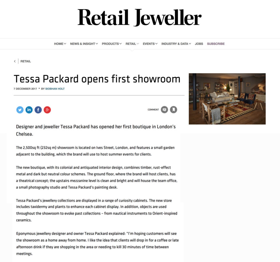 Retail Jeweller Online: Tessa Packard London Showroom Launch