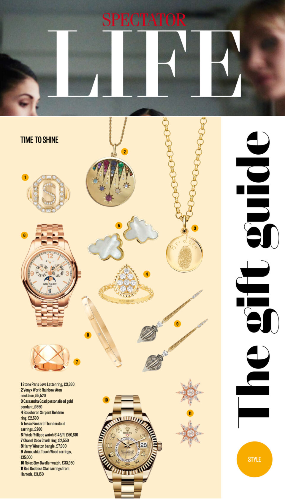 Tessa Packard London Contemporary fine Jewellery Thundercloud Mother-of-pearl earrings featured in Spectator Life Magazine