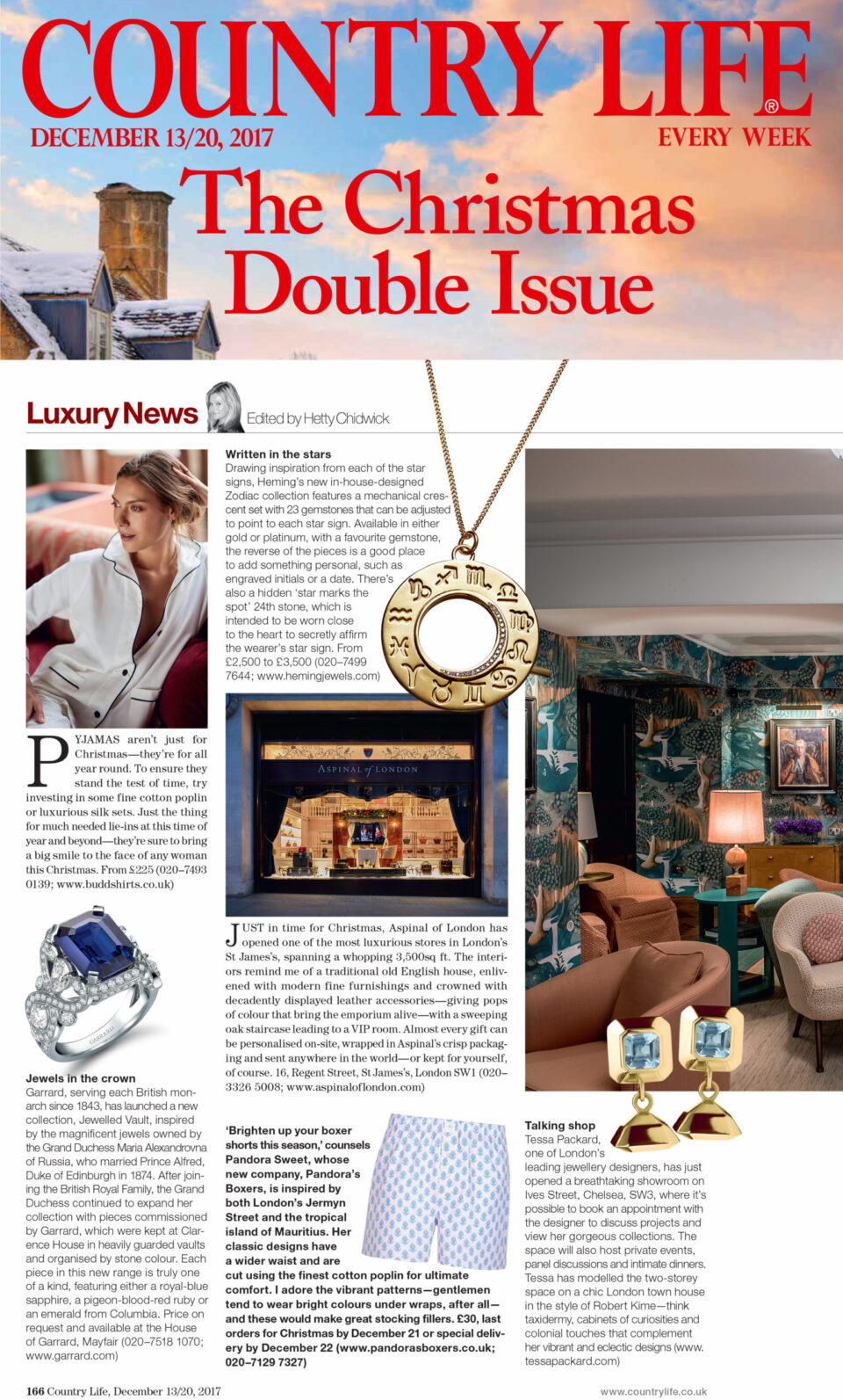 Tessa Packard London Cryptic Earrings featured in Country Life Magazine