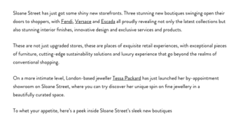 Sloane Square magazine featuring Tessa Packard London Contemporary Fine Jewellery