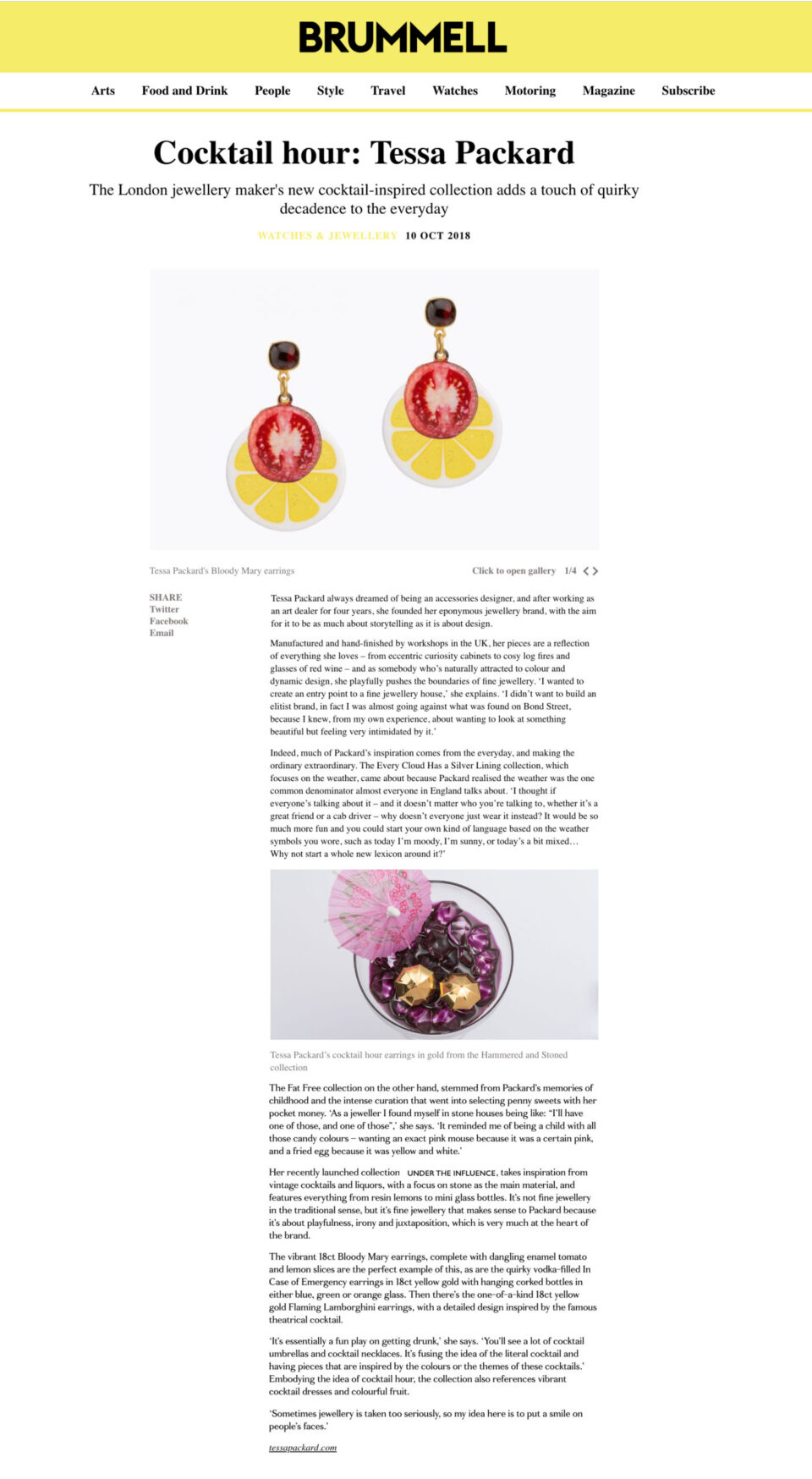 Brummel featuring Tessa Packard London Contemporary Fine Jewellery Garnet lemon slice earrings october 18 copy