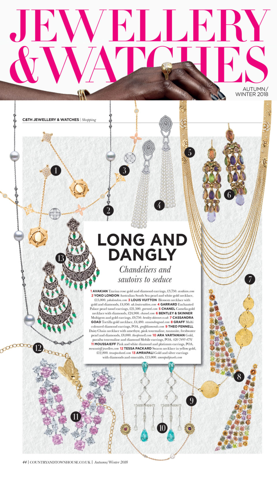 Country & Town House Magazine Jewellery and Watches Featuring Tessa Packard Jewellery Wasp Gold Necklace