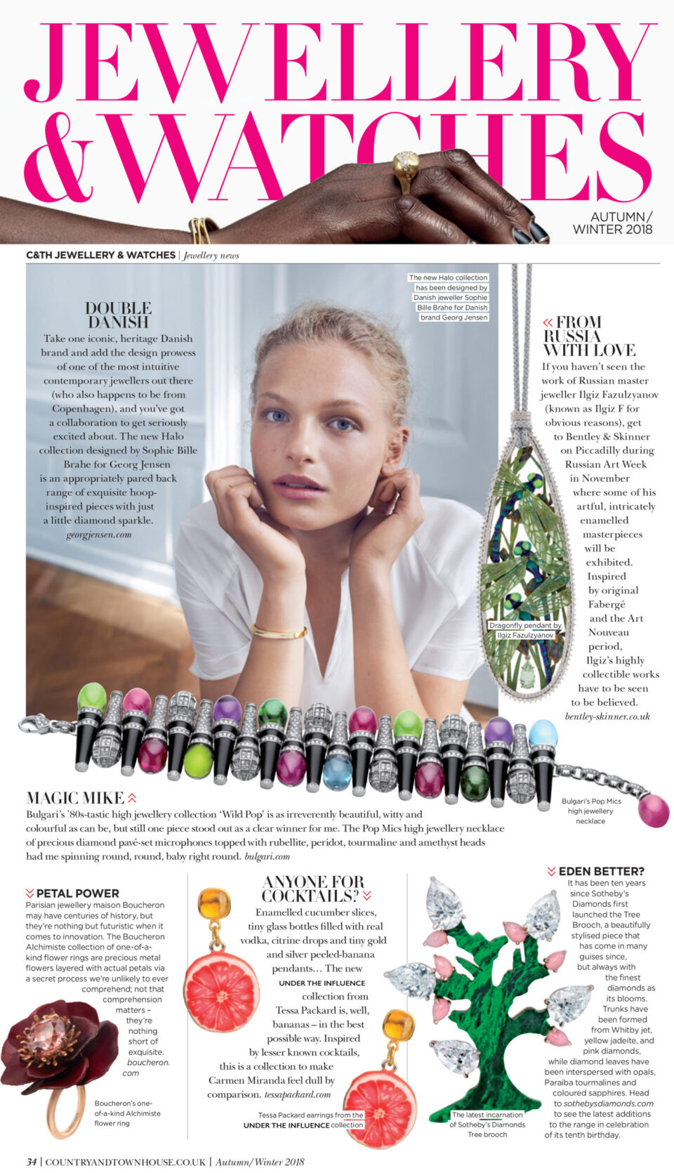 Tessa Packard London Contemporary Fine Jewellery Grapefruit and Citrine Earrings featured in Country&TownHouse Jewellery and Watches Special