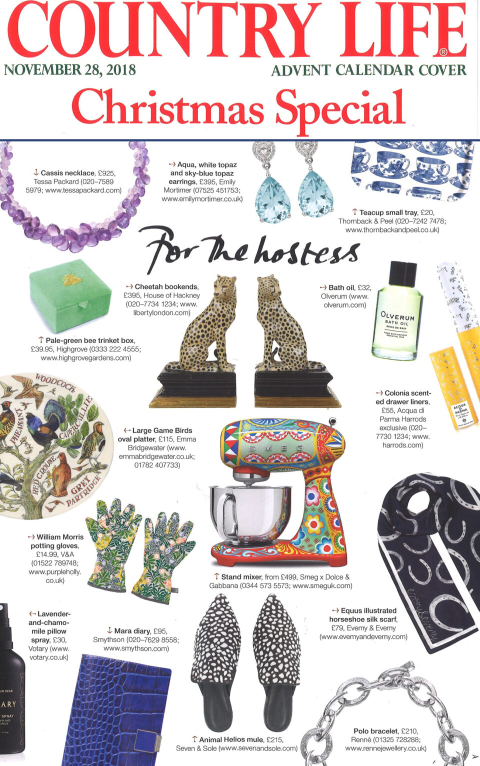 Country Life Magazine featuring Tessa Packard London Contemporary Fine Jewellery Purple Cassis Bracelet