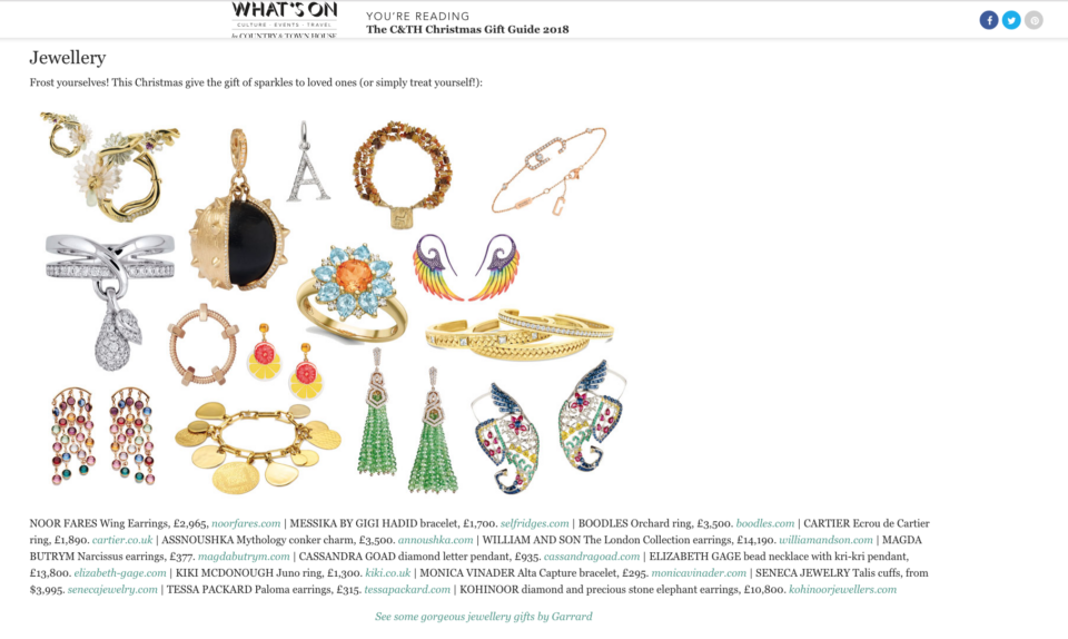 Tessa Packard London Contemporary Fine Jewellery Tassel Earrings Featured in Country and Town House Christmas Guide