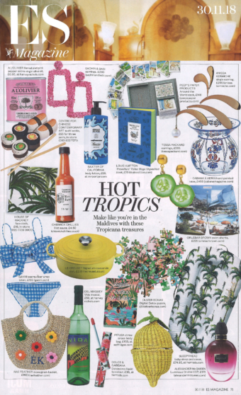 Tessa Packard London Contemporary Fine Jewellery Citrine and Cucumber Slice Earrings featured in Evening Standard Magazine