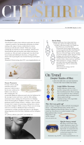 Tessa Packard London Contemporary Fine Jewellery Earrings featured in Cheshire Magazine