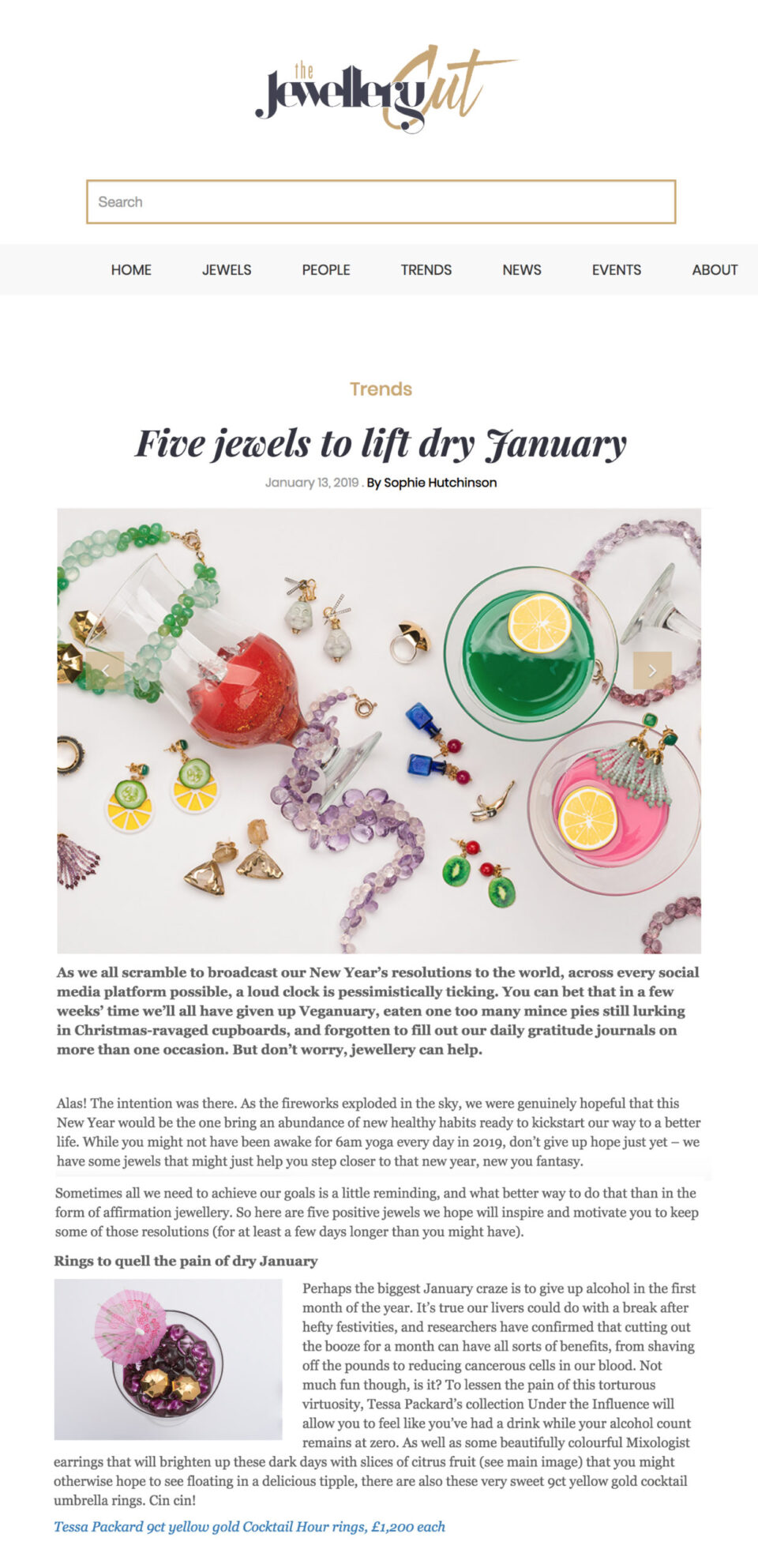 Tessa Packard London Contemporary Fine Jewellery Gold Cocktail Hour Rings featured on The Jewellery Cut January 2019