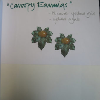 large brass leaf earrings