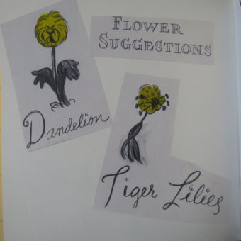 dandelions and tiger lilies drawings
