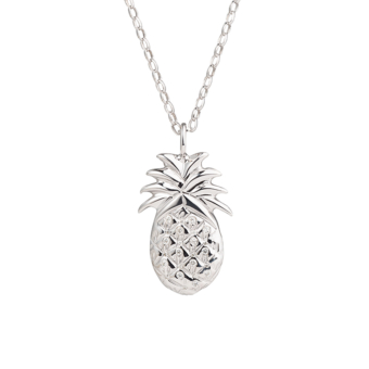 Bespoke sterling silver and diamond pineapple pendant