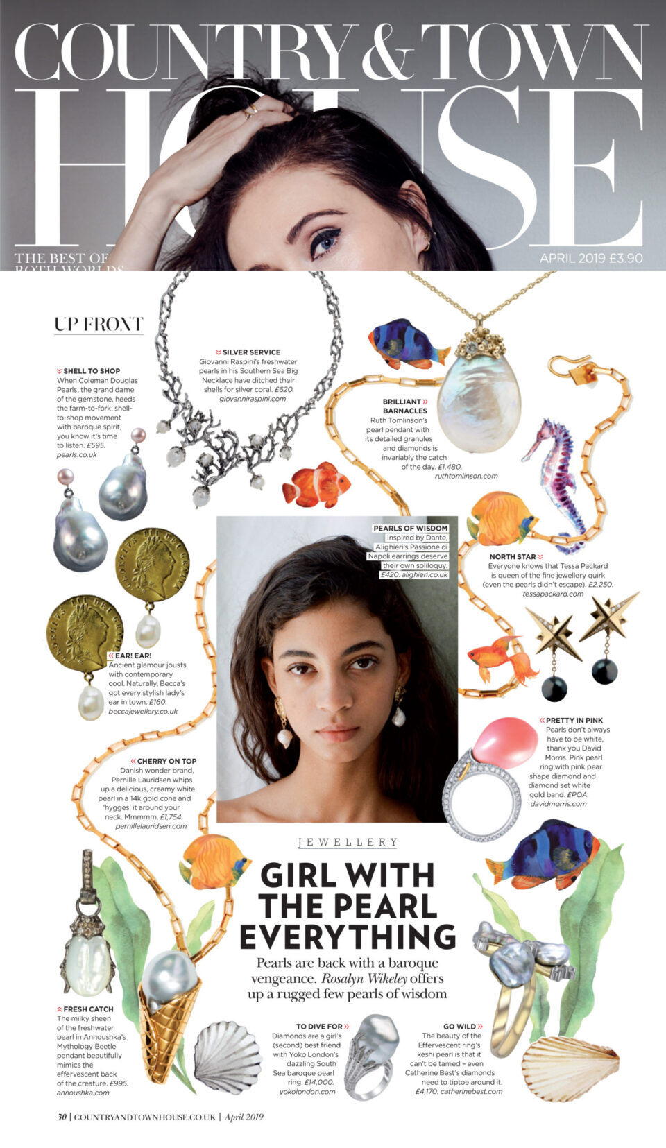 North Star Pearl and diamonds by Tessa Packard London Contemporary fine Jewellery featured in Country and Town House Magazine