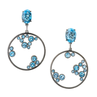 bespoke blue topaz earrings