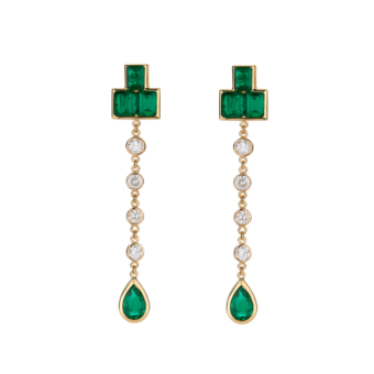 Art Deco emerald and diamond earrings