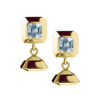 aquamarine and gold plated drop earrings