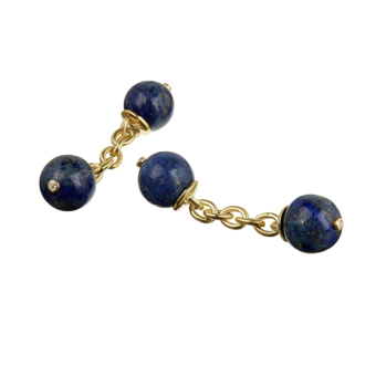 blue lapis lazuli bead cufflinks