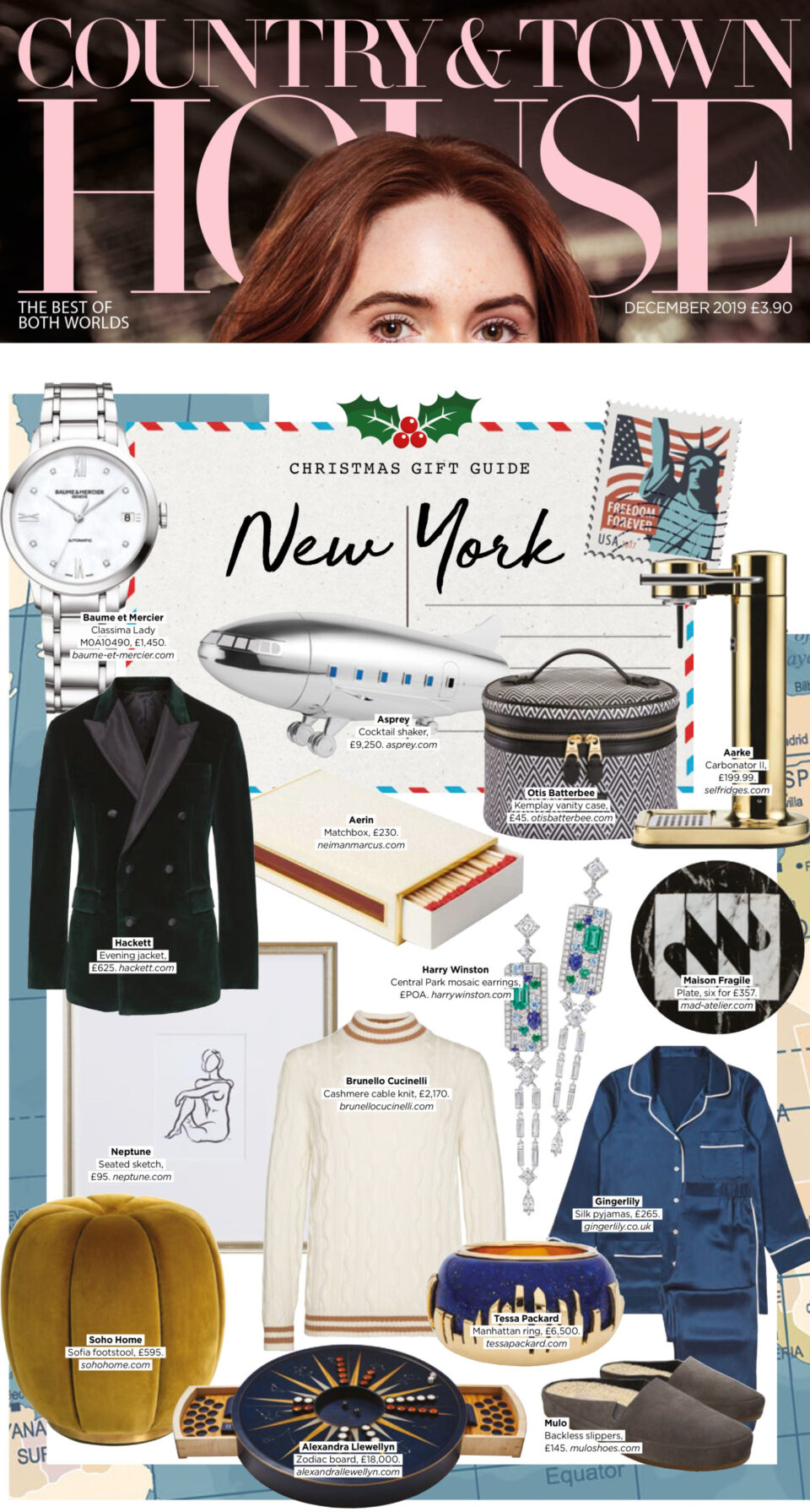 Country and Town House Magazine Christmas Gift Guide featuring Tessa Packard London Contemporary Fine Jewellery gold and lapis lazuli cocktail ring