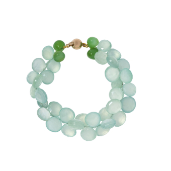 green and sea foam green bead bracelet